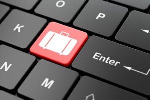 image of suitcase icon on keyboard